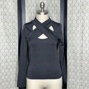 SHEIN SXY Crisscross Cut Out Long Sleeve Top